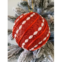 Новорічні кулі червоні Ø100мм, ціна за набір 2 шт (SH200)